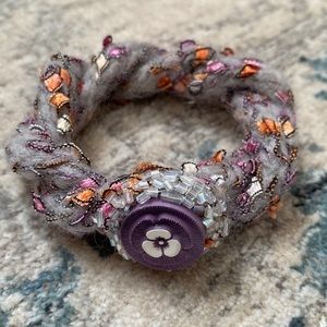 Handmade Felted and Beaded Button Bracelet